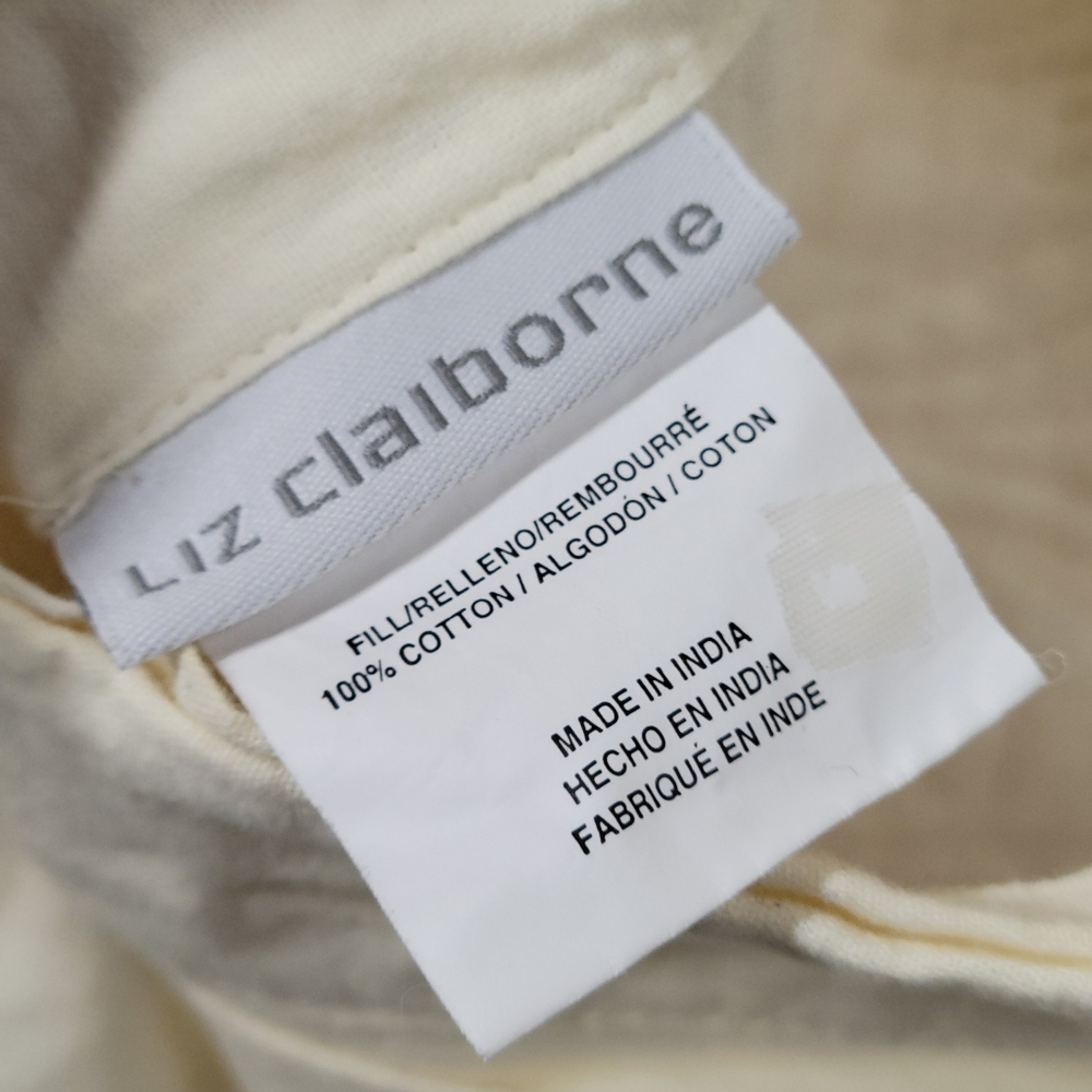 Liz Claiborne Bon Aire Floral Embroidered Pillow Sham 1 Standard Single 28”X 22” - Picture 2 of 5